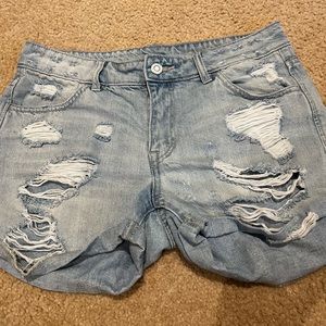 H&M Ripped Light Blue Shorts